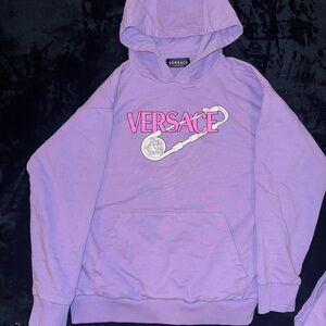 Versace Lavender Hoodie with Pink Logo